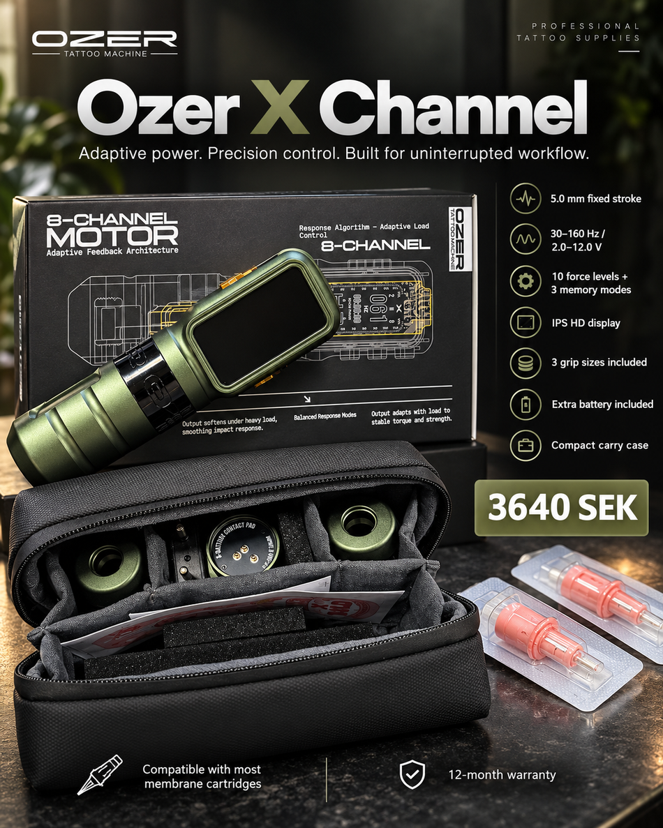 Ozer X Channel – trådlös tatueringsmaskin | Kommer snart